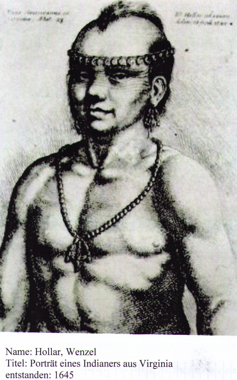 Wenzel Hollar, Indianer, 1645